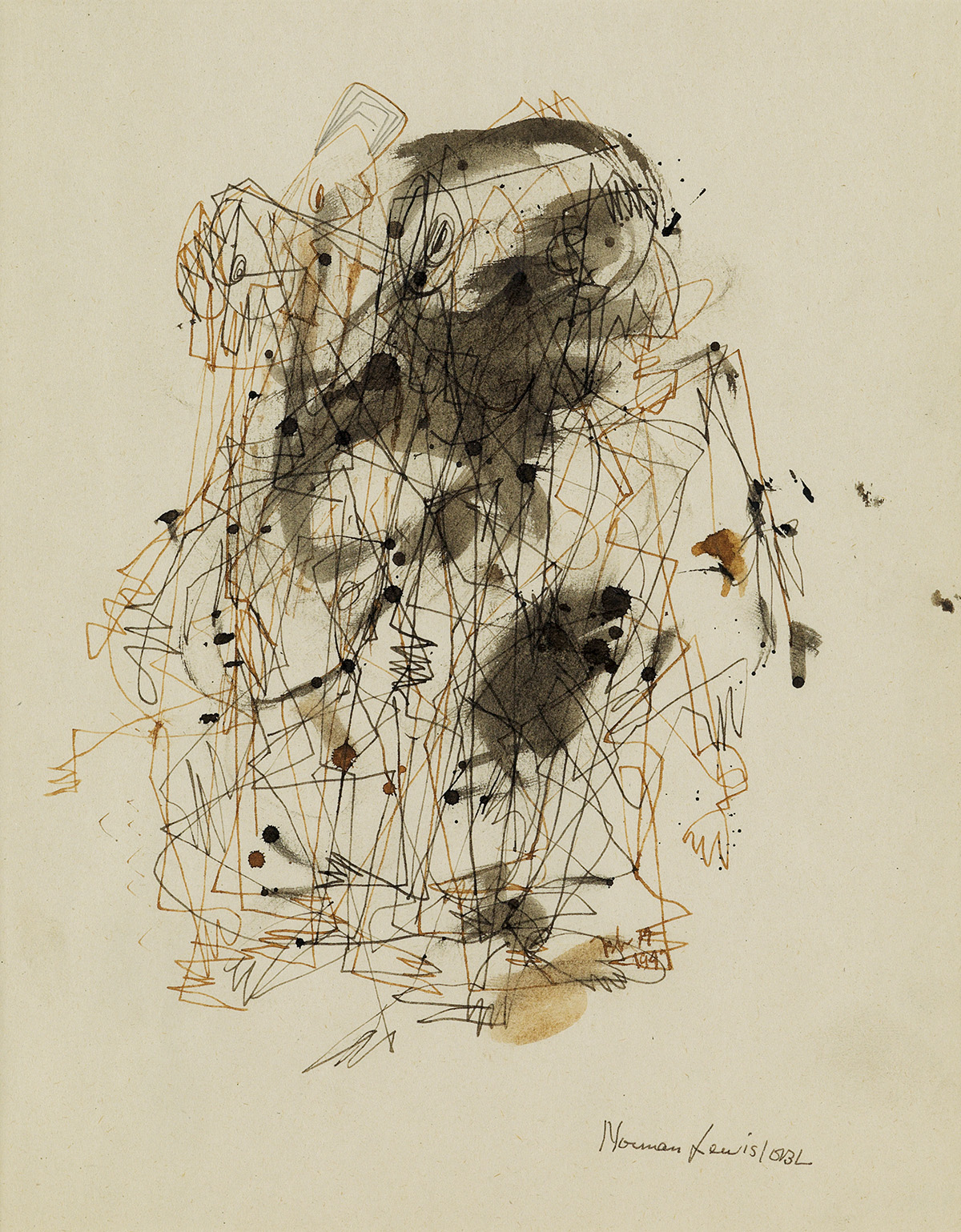 NORMAN LEWIS (1909 - 1979) Untitled (Figure Abstraction).